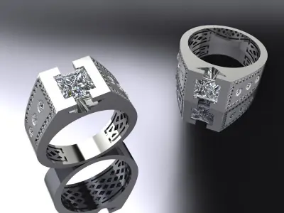 Jewelry Mens Ring Gold 3D print model