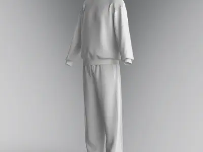 Mens tracksuit sweatshirt sweatpants Clo3d 3D model