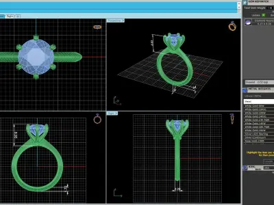 Matching Women Diamond Rings R7 3D print model