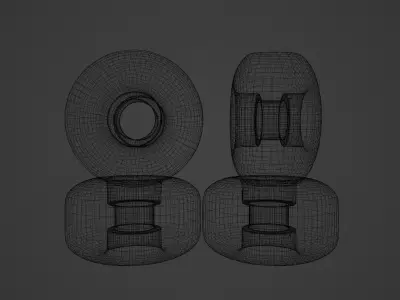Realistic skateboard wheels spitfire 3D model