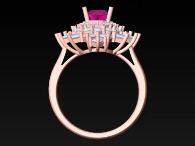 Oval stone ring - Womens  Rings - N132250 3D print model