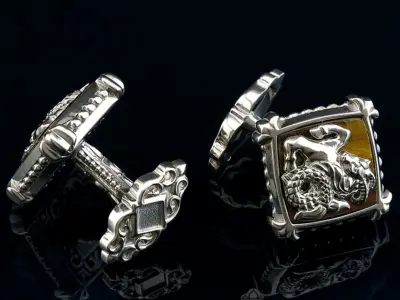 Zodiac signs Cufflinks  Capricorn 3D print model