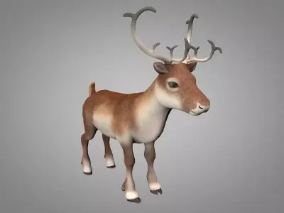 Reindeer or Christmas Deer Low-poly 3D model