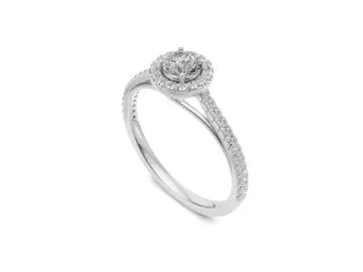 Engagement Ring for Women with Pointer Diamond 3D print model