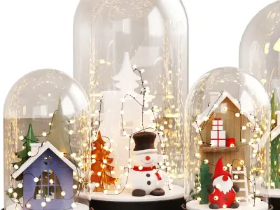 Christmas decorative set 3D model