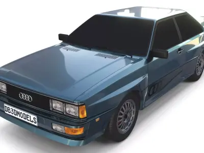 1981 Audi Coupe Quattro Dark Blue 3D model