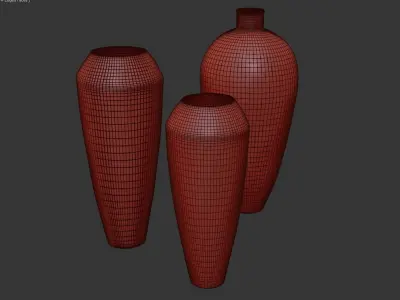 Rh Brass Teardrop Vase Collection 3D model
