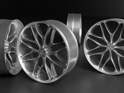 Aluminium car wheel rim 3D model