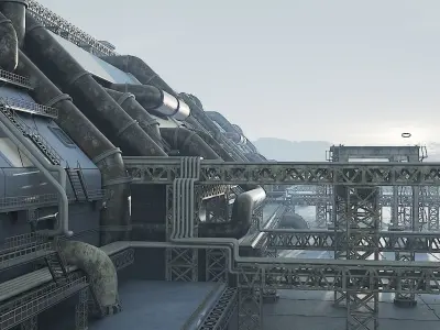 scifi factory 3D model