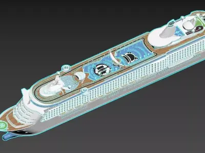 Oasis Class Cruise Ship Royal Caribbean Mega Liner 3D model 3D model
