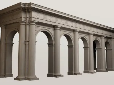 Arch in classical Doric Denticulated order 3D model