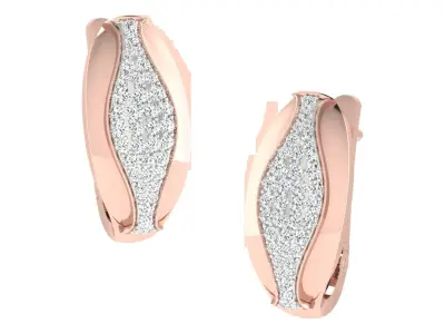 Solitaire Women Earring 3dm STL OBJ FBX Render Details 3D print model buy