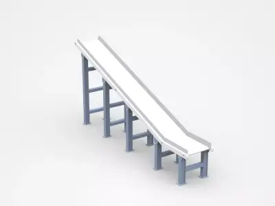 Stainless Inclined Washdown Elevator Conveyor 3D model