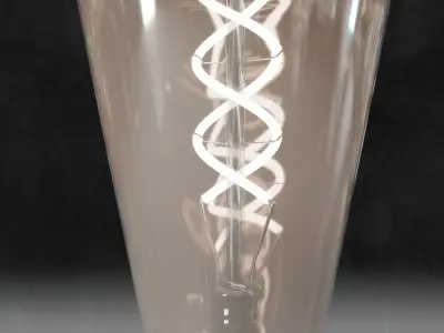 Wall lamp Number 2 with E27 vintage led 4W bulb 3D model