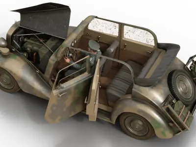 Mercedes-Benz 170V  Cabrio Saloon Wermacht 3D model