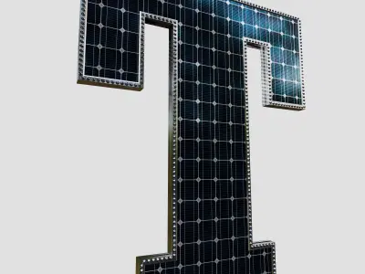 Solar Panel Letter - T 3D model