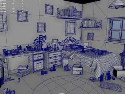 Cartoon Room 3D model