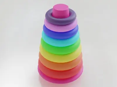 Colored Pyramid Toy For Children Low-poly 3D model