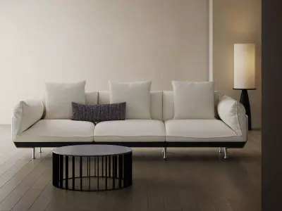 Mid Century interior scene 3D model