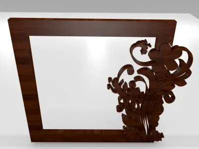 3D Rendering Ethnic Ornamental Frame Low-poly 3D model