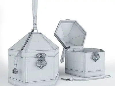   GUCCI women  leather handbag  3D model