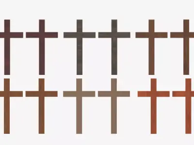 Wooden Cross Collection Low-poly 3D model