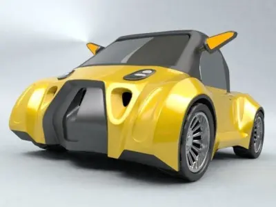 Cute futuristic concept car 3D model