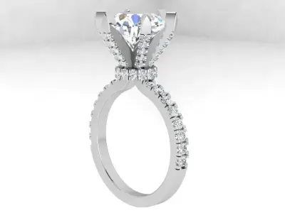 Peg Setting Round Diamond Ring 4306 3D print model