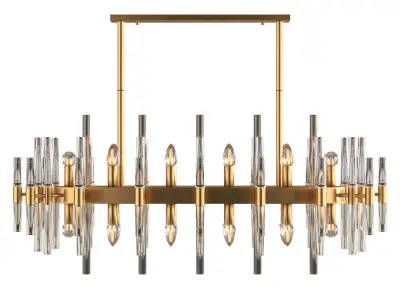 Modern Glass Living Room Chandelier in Brass 3D model