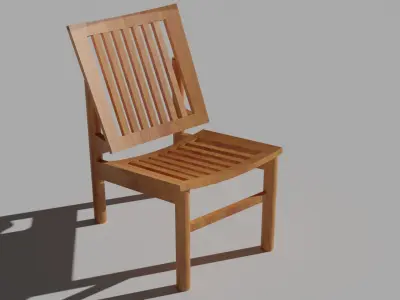 wooden chair Low-poly 3D model