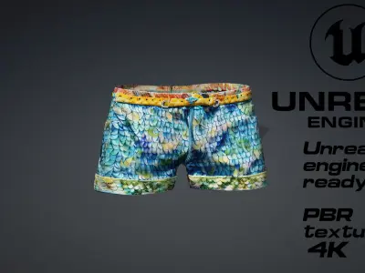 Summer Fashion Short PBR 4k Low-poly 3D model