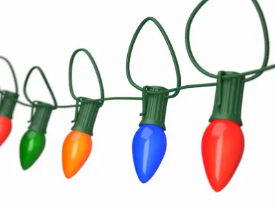 String Christmas light Low-poly 3D model