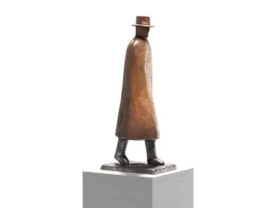 Walking Man Bronze Sculpture 3D model