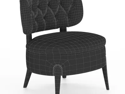 Pair Of Otto Schulz Lounge Chairs Low-poly 3D model