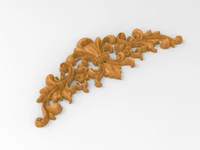 Floral Wood Carving for Furniture - 2 3D model