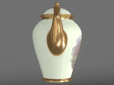 Coffe Pot Porcelain Retro 3D Model 3D model