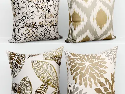 50 Decorative pillows sets   Low-poly 3D model
