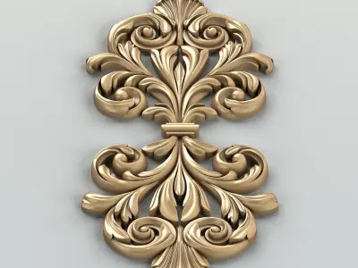 Carved decor central 015 3D model