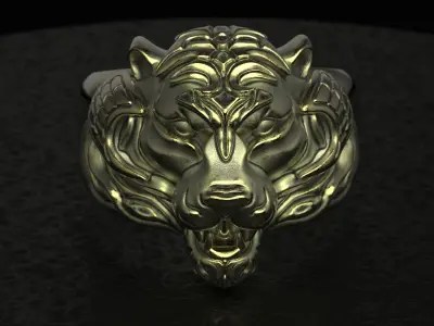 Tiger Ring With Helmet  3D print model