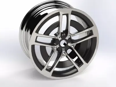 Twin-5 spoke wheel design- ready to machine 3D model