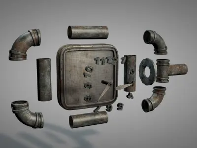 Recycled Pipe Clocks 3D model