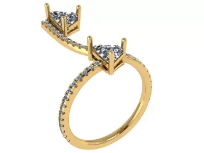 modern elongated pear shape ring  3D print model
