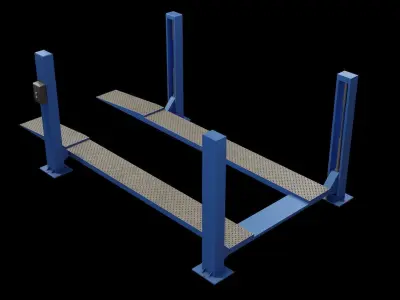 Car Lift 4 Post Low-poly 3D model