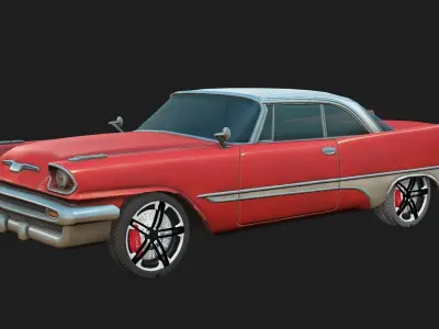 Rusty Old Car Low-poly 3D model 3D model