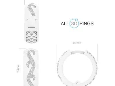 Earrings geometry with diamonds 3D print model