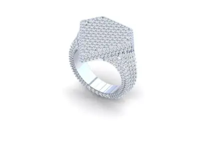 SIGNET DAIMAOND RING 3D print model