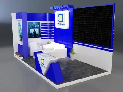  Booth Exhibition Stand a258b 3D model