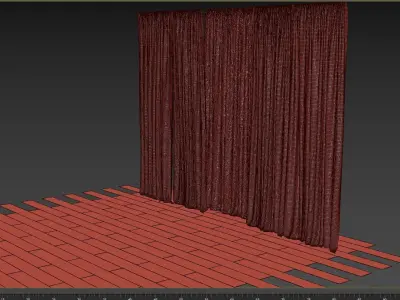 Curtains with tulle set 07  3D model