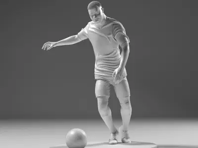 Footballer 05 Footstrike 01 Stl 3D print model
