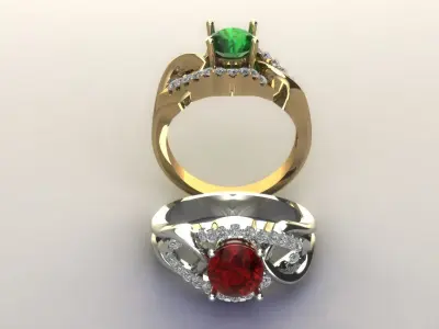 women diamond ring  3D print model